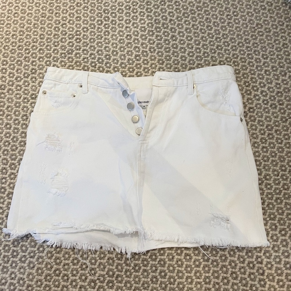 Skyler+Madison white jean skirt